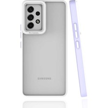 Case 4U Samsung Galaxy A53 5G Uyumlu Kılıf Kamera Korumalı Renkli Kenar Mima Arka Kapak Lila