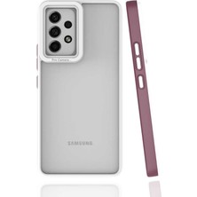 Case 4U Samsung Galaxy A53 5G Uyumlu Kılıf Kamera Korumalı Renkli Kenar Mima Arka Kapak Mürdüm