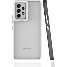 Case 4U Samsung Galaxy A53 5G Uyumlu Kılıf Kamera Korumalı Renkli Kenar Mima Arka Kapak Siyah