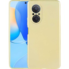 Case 4U Huawei Nova 9 SE Kılıf Klasik Mat Renkli Yumuşak Premier Silikon Altın