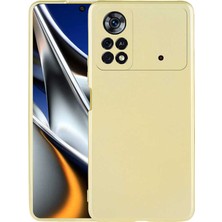 Case 4U Xiaomi Poco M4 Pro 4G Kılıf Klasik Mat Renkli Yumuşak Premier Silikon Altın