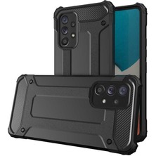 Case 4U Galaxy A53 5G Uyumlu Kılıf Military Armor Çift Katmanlı Crash Silikon Kılıf Siyah