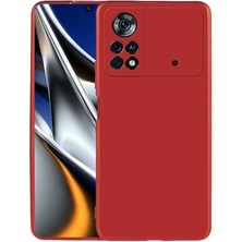 Case 4U Xiaomi Poco M4 Pro 4G Kılıf Klasik Mat Renkli Yumuşak Premier Silikon Kırmızı