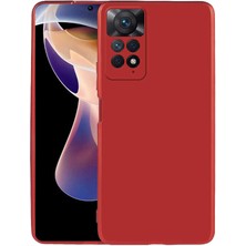 Case 4U Xiaomi Redmi Note 11 Pro 5G Kılıf Klasik Mat Renkli Yumuşak Premier Silikon Kırmızı