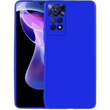 Case 4U Xiaomi Redmi Note 11 Pro 5G Kılıf Klasik Mat Renkli Yumuşak Premier Silikon Saks Mavi