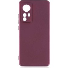 Case 4U Xiaomi Mi 12 Kılıf Klasik Mat Renkli Yumuşak Premier Silikon Mürdüm