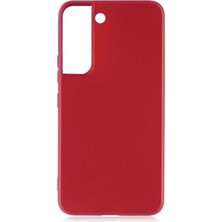 Case 4U Samsung Galaxy S22 Uyumlu Kılıf Klasik Mat Renkli Yumuşak Premier Silikon Kırmızı