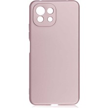 Case 4U Xiaomi Mi 11 Lite Kılıf Klasik Mat Renkli Yumuşak Premier Silikon Rose Gold