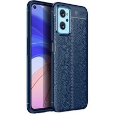 Case 4U Oppo A76 Kılıf Rugan Armor Deri Görünümlü Yüksek Kalite Silikon Niss Lacivert