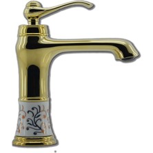 Pirima Arıtmalı Evye Batarya Gold (Altın) Renk 3'lü Set Evye-Lavabo-Banyo Bataryası