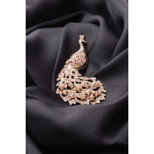 PIERPARIS Broş Fıgurlu Otantık Desenli Bronz Kristal Taşli