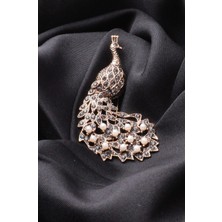PIERPARIS Broş Fıgurlu Otantık Desenli Bronz Kristal Taşli