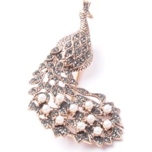 PIERPARIS Broş Fıgurlu Otantık Desenli Bronz Kristal Taşli