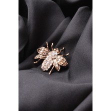 PIERPARIS Broş Fıgurlu Otantık Desenli Bronz Kristal Taşli