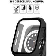 Deilmi Apple Watch 7 8 Mika Siyah 41 mm Uyumlu 360 Tam Koruma Silikon Akıllı Saat Ekran Koruyucu