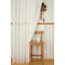 Massarelli Pamuk Dokulu Tül Ekru 1-2 Seyrek Pile 100X260