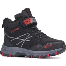 Ndrops 10 Outdoor Kürklü Çocuk Spor Bot Siyah Kırmızı