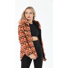Edelle Uzun Kollu Fermuarlı Kapüşonlu Regular Peluş Sweatshirt