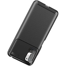 Case 4U Xiaomi Redmi Note 10 5G Kılıf Rugged Armor Karbon Desenli Lüx Negro Silikon Arka Kapak Kahverengi