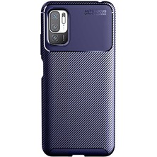 Case 4U Xiaomi Redmi Note 10 5G Kılıf Rugged Armor Karbon Desenli Lüx Negro Silikon Arka Kapak Lacivert