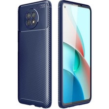 Case 4U Xiaomi Redmi Note 9T Kılıf Rugged Armor Karbon Desenli Lüx Negro Silikon Arka Kapak Lacivert