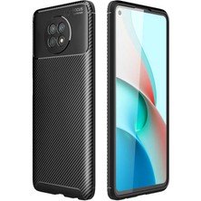 Case 4U Xiaomi Redmi Note 9T Kılıf Rugged Armor Karbon Desenli Lüx Negro Silikon Arka Kapak Siyah
