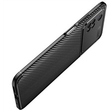 Case 4U Xiaomi Poco M4 Pro 4G Kılıf Rugged Armor Karbon Desenli Lüx Negro Silikon Arka Kapak Lacivert