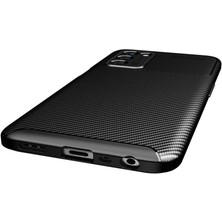 Case 4U Oppo A55 5G Kılıf Rugged Armor Karbon Desenli Lüx Negro Silikon Arka Kapak Kahverengi