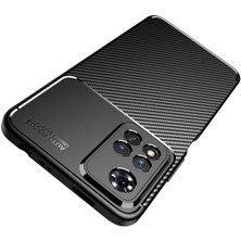 Case 4U Xiaomi Redmi Note 11 Pro Plus 5G Kılıf Rugged Armor Karbon Desenli Lüx Negro Silikon Arka Kapak Lacivert