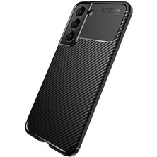 Case 4U S22 Plus Uyumlu Kılıf Rugged Armor Karbon Desenli Lüx Negro Silikon Arka KapakLacivert