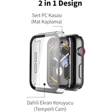 Deilmi Apple Watch Ultra Mika Siyah 49 mm Opak Uyumlu 360 Tam Koruma Renkli Silikon Kılıf Lansman Akıllı Saat Ekran Koruyucu