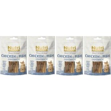 Nutri Feline %95 Tavuk ve Balık Etli Snack 50 gr Kedi Ödül Maması 4 Adet