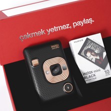 Instax Mini Liplay Elegant Black Fotoğraf Makinesi Kırmızı Özel Kutulu