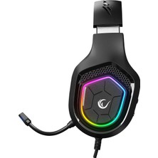 RM-K90 Vector Siyah Rgb LED 3.5mm Gaming Mikrofonlu Oyuncu Kulaklığı ( Rampage Türkiye Garantili )