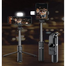 Airstorr LED Işıklı Selfie Çubuğu Bluetooth Kumandalı Kablosuz Tripot Selfie Monopod Selfie Stick Selfi Tripod