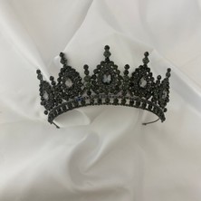 Lüks Düğün Aksesuarları Lale Nişan/ Kına/ Gelin Tacı Antrasit