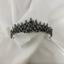 Lüks Düğün Aksesuarları Subya Nişan/ Kına/ Gelin Tacı Antrasit