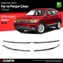 Drs Tuning Volkswagen Tiguan Krom Far Üst Çıtası 3 Prç. 2016-2020