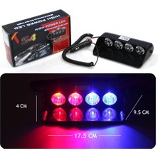 Drs Tuning Flaş LED Çakar 8W Kırmızı-Mavi 8 Fonksiyonlu / LAPA173