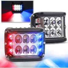 Drs Tuning Offroad Sis Lambası Beyaz-Kırmızı-Mavi 12 LED 36W Çift / LASS319-1