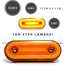 Serkay Oto 12-24 V Uyumlu Neonlu Yan Etek Lambası Turuncu 12CM x 4.5cm 6 Adet