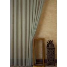 Massarelli Etamin Şantuklu Tül Yeşil  1-2 Seyrek Pile 100X260