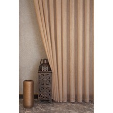 Massarelli Etamin Şantuklu Tül Kahve  1-2,5 Orta Sık Pile 150X260