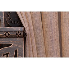 Massarelli Etamin Şantuklu Tül Kahve  1-2 Seyrek Pile 100X260