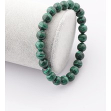Safnaturel Sertifikalı Malakit Doğal Taş Bileklik 8 mm