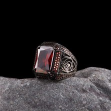 Takı925 925 Ayar Gümüş Kırmızı Renk Zirkon Taşlı Yüzük