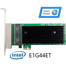Open Smart 4 Port Intel E1G44ETBLK 1gbe Pcıe X1 Ethernet Kart - OPS7229NT