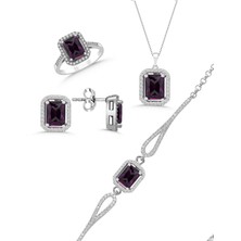 Modern Takı 4'lü Gümüş Takı Seti Zarif