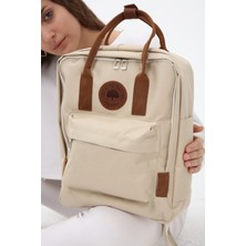 Ramsburry Unisex Su Geçirmez Imperteks Kumaş   Deri Saplı Laptop Bölmeli Sırt Çantası