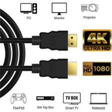 Wozlo HDMI Kablo 4K 3D Ağ Destekli Altın Uçlu 4K 60Hz 18G Bps Ultra Hd 4K Ethernet HDMI Kablosu - 50CM